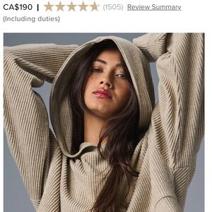 ALO Yoga Muse Hoodie Small - Toasted Almond Colour
